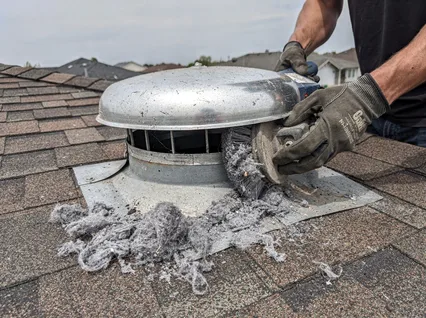 Cleaning Dryer Vent On Roof in Windham